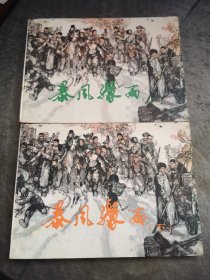 获奖连环画  暴风骤雨 上下 两册全  一版一印 施大畏 绘画 上海人民美术出版社