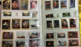 一本世界名画、艺术专题邮册（含293枚中外邮票）
