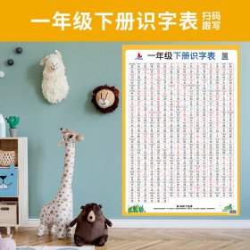 【一年级下册识字表】小学一二年级语文上下册识字表拼音字母表课堂同步早教挂图墙贴