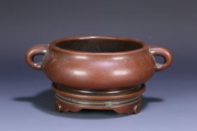旧藏 “宣德”款铜香炉，尺寸18*13.8*9厘米，重2153.8g
