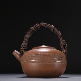 旧藏 紫砂提梁茶壶。