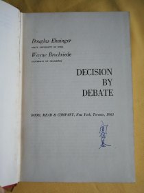英文 1963年版 布面精装 《决策》 decision by debate by Douglas Ehninger and Wayne Brockriede