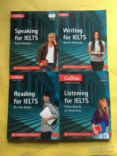 Collins English for Exams：Speaking for Ielts、Reading for IELTS、Listening for Ielts、Writing for IELTS（4本合售）带4张光盘