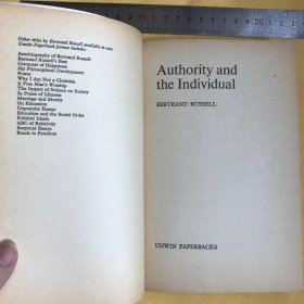 英文 罗素：权威与个体 AUTHORITY AND THE INDIVIDUAL