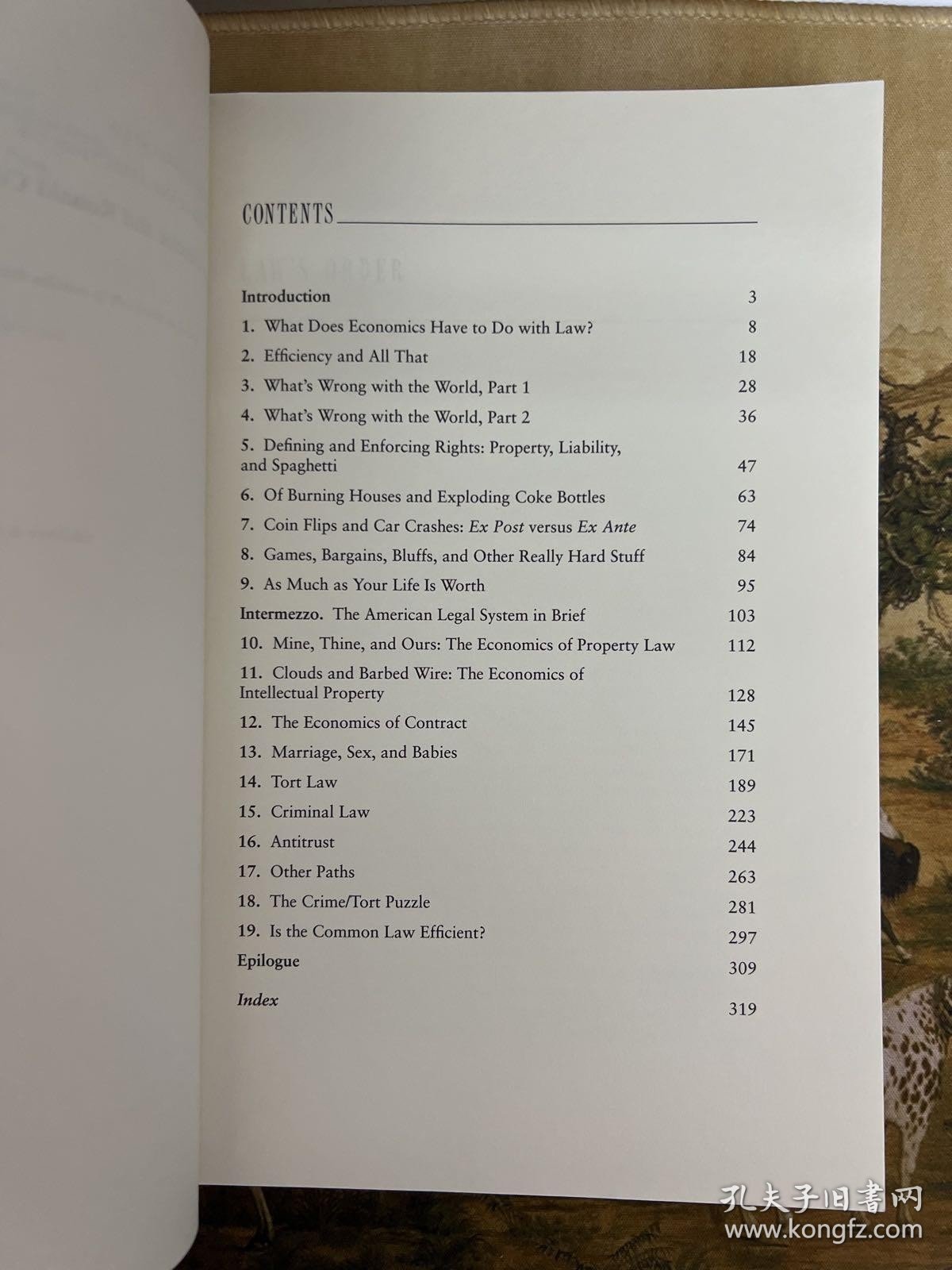 LAW'S ORDER- What Economics Has to Do with Law and Why It Matters [法律的秩序--经济学与法律的关系及其重要性] 弗里德曼