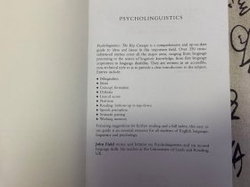 【英文原版】Psycholinguistics : the key concepts 心理语言学：关键概念