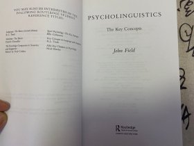 【英文原版】Psycholinguistics : the key concepts 心理语言学：关键概念