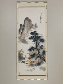 岭南老画家   张韶石   山水   纸本镜片（本院藏书画均保真手绘；支持7日无理由退货）