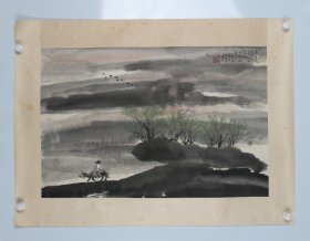 著名画家梁树年弟子  常雪邨 牧牛图 纸本镜片 原装原裱（本院藏书画均保真手绘；支持7日无理由退货）