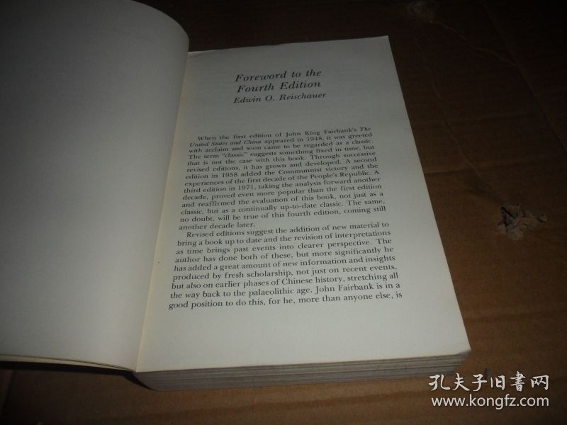 the united states and china (美国和中国 费正清著）英文原版