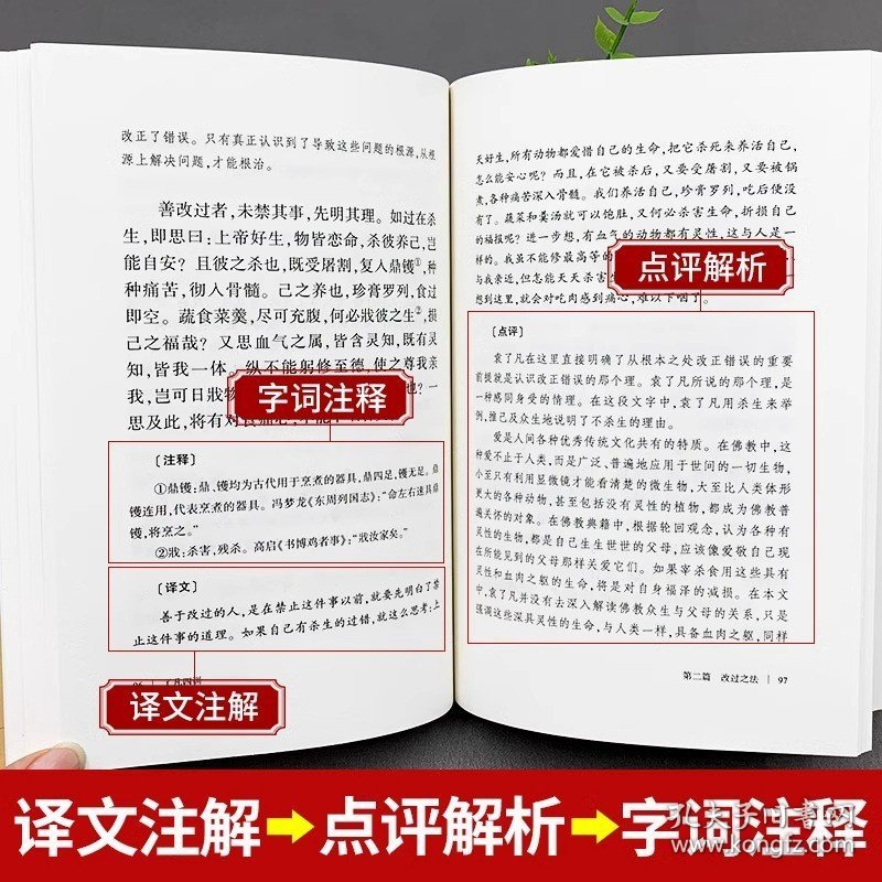 了凡四训正版全解白话文白对照袁了凡原著文言文净空法师结缘善书自我修养修身国学哲学经典全集了凡四训国学经典畅销书籍排行榜