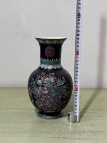景泰蓝手绘花卉瓷瓶1103