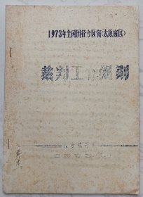 1973年全国田径分区赛（太原赛区）裁判工作细则（双面折页油印本）