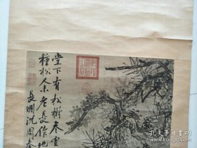 沈周古松图立轴    全尺寸182*63.5厘米   画心73*51厘米