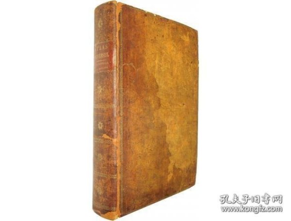 曼特尔/尚雷尔 19世纪世界古地图册 （1806年出版 皮面 铜版印刷手工彩色地图168张 全169张中缺1张 52× 38cm）