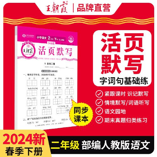 2024王朝霞少而精·活页默写小学二年级2年级语文部编版人教版（下）