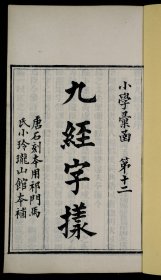 【希见古籍】清同治精刻善本【九经字样】原装1册一套全。牌记书“唐石刻本用祁门马氏小玲珑山馆本补”。一种辨正经传文字形体的书。是书开本宏阔26X16厘米，初刻初印，墨色如漆，版式精整,国风盈然，极为经典！珍藏级美品。