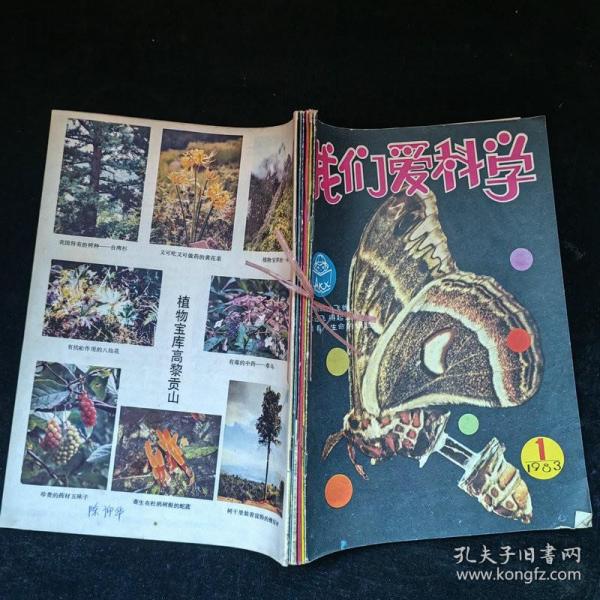 我们爱科学 1983年第1-6期 用线合订在一起，品见图