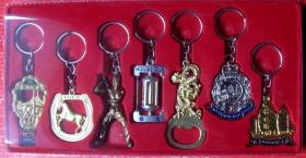 香港旅游纪念全套全品七件金属钥匙扣，早期香港旅游品甩卖，实拍，保真，少见