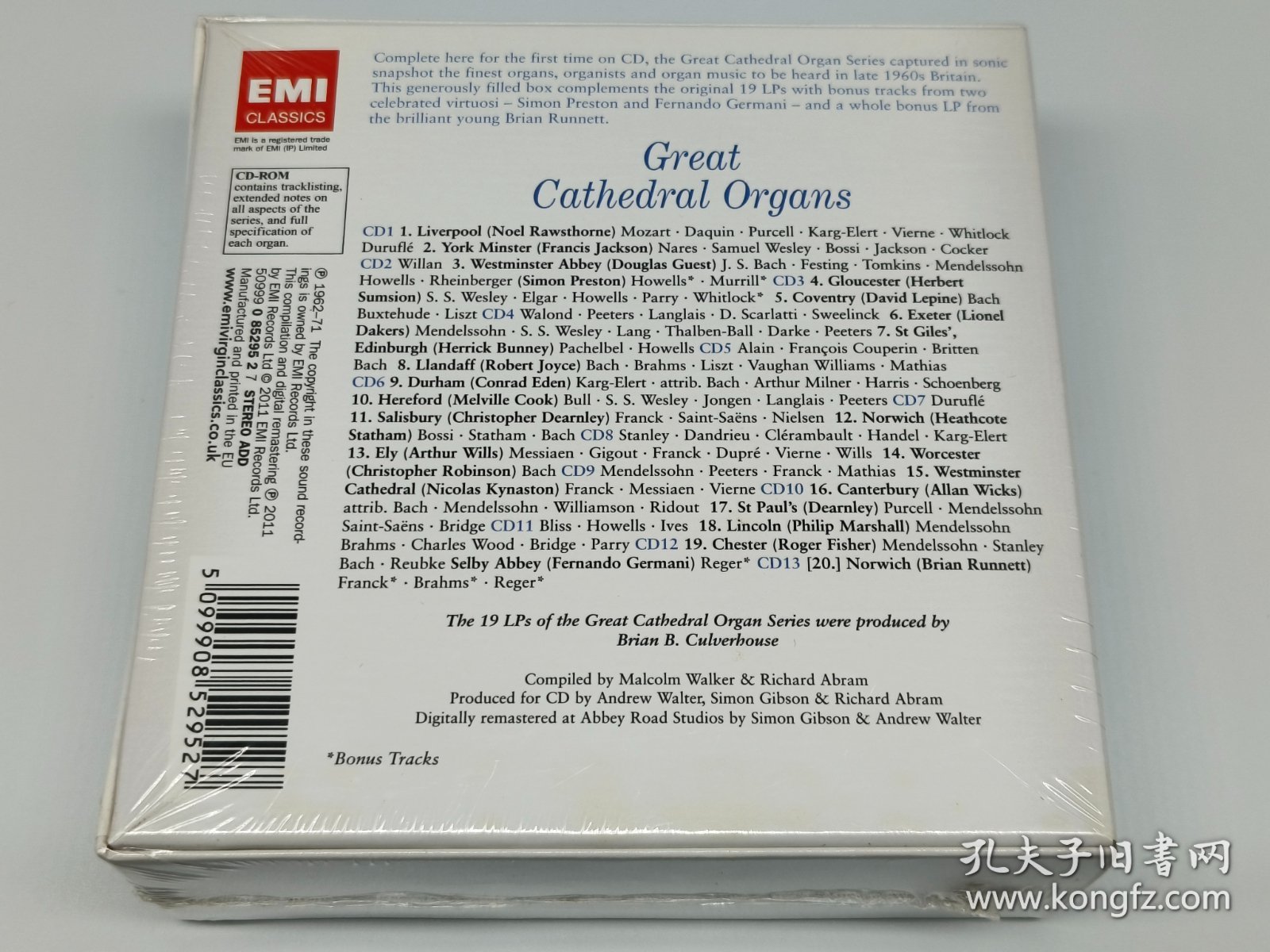 绝版全新 EMI 伟大的管风琴音乐 Noel Rawsthorne, Douglas Guest, Simon Preston 13CD+CD-Rom