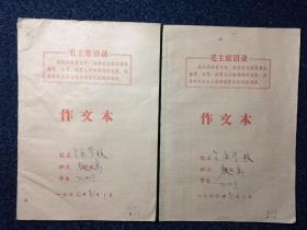 1977年学校手抄教案（汉语成语小词典 2本合售）