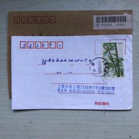 乐山、上海寄泉州实寄封，贴不同竹子邮票