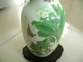 清代时期粉彩大花瓶，百财花瓶