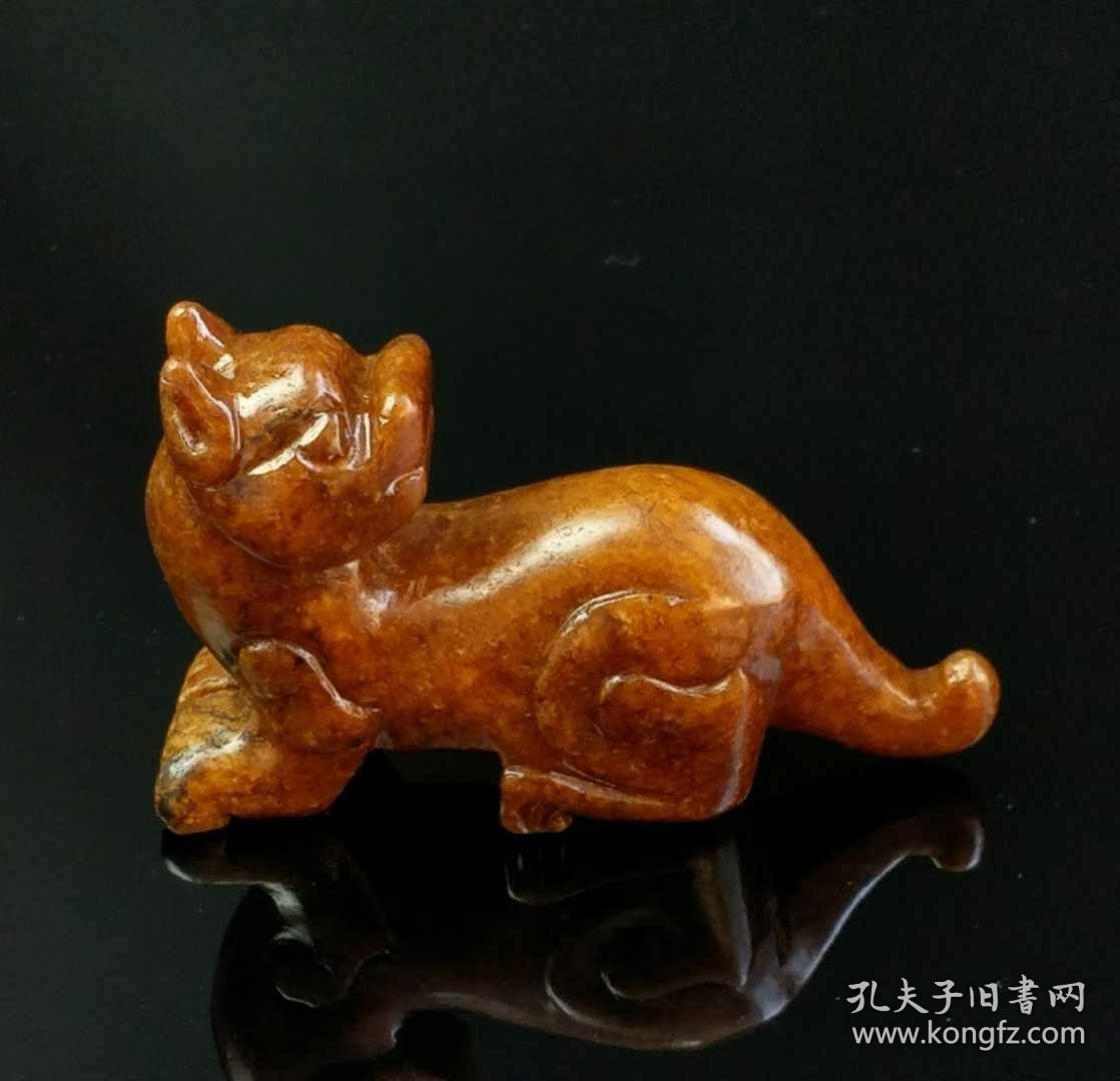 23_黄龙玉瑞兽摆件，品相保存完好