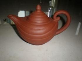 收藏名家适用老紫砂壶：董玉凤制90年代老红泥螺旋壶老紫砂壶