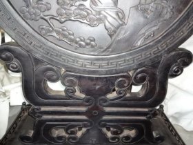 紫檀木松鹤延年插屏