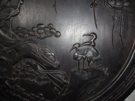 紫檀木松鹤延年插屏