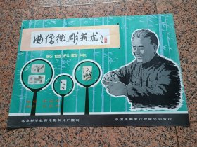 早期电影宣传画473、微雕艺术--吴作人题字、北京科学教育电影制片厂，中国电影发行放映公司发行，规格2开，9品。