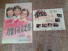 电影宣传画59-18、万紫千红总是春一对，上海海燕电影制片厂，中国电影发行放映公司，1、2开各一张，9品。