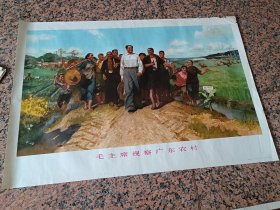 新上1-2-448、毛主席视察广东农村，陈洐宁作，人民美术出版社1972年，规格2开，9品。