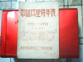 中国共产党年表1921——1951 繁体竖版（红色字体）