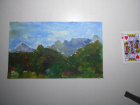 油画《山间小屋》（佚名作）