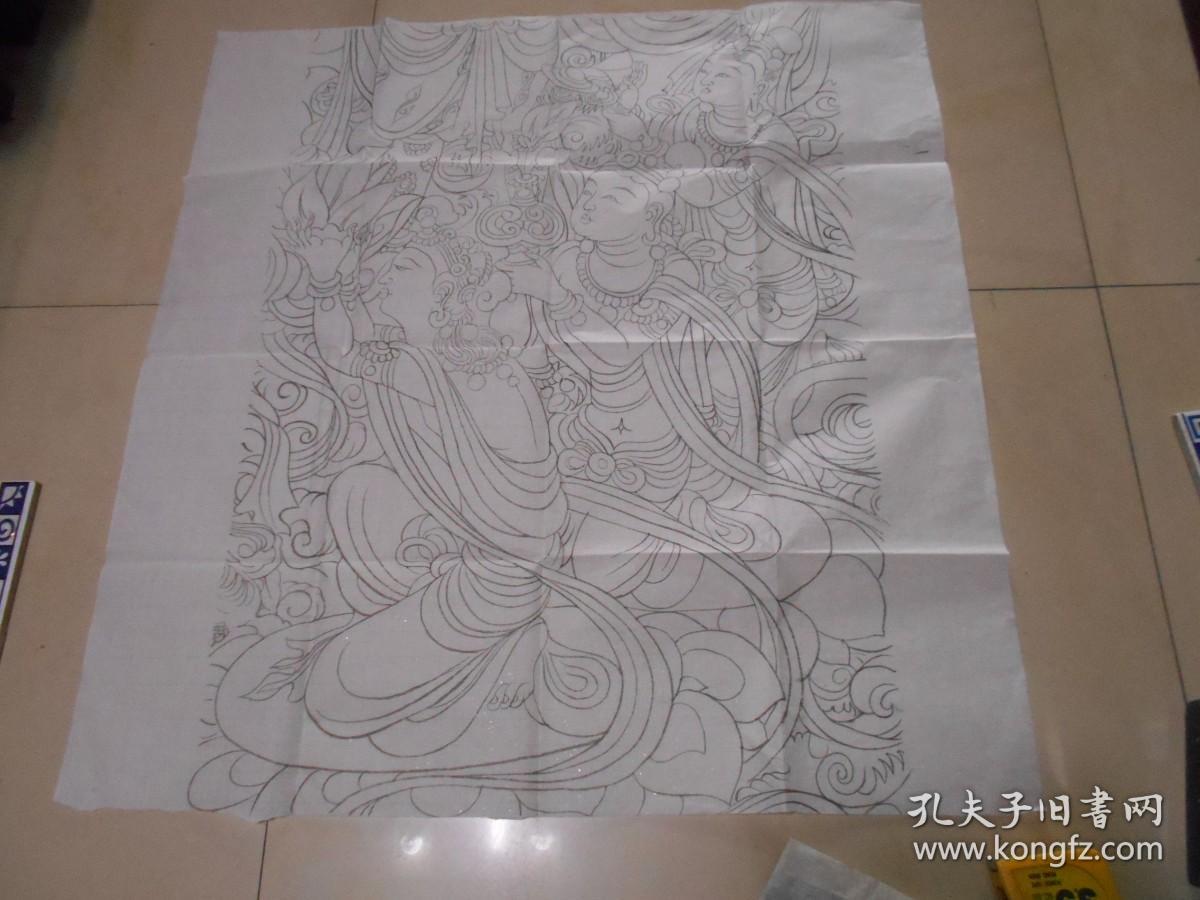 壁画 线描稿3（天津美术学院 佚名作）所标尺寸为画面净尺寸！