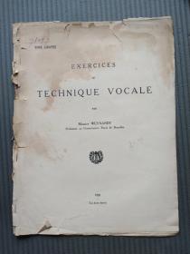 老乐谱：exercices de technique vocale par maurice weynandt 声乐技巧练习 1928