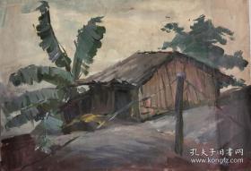 钱延康 (1913—1999)  八十年代手绘水粉画 风景