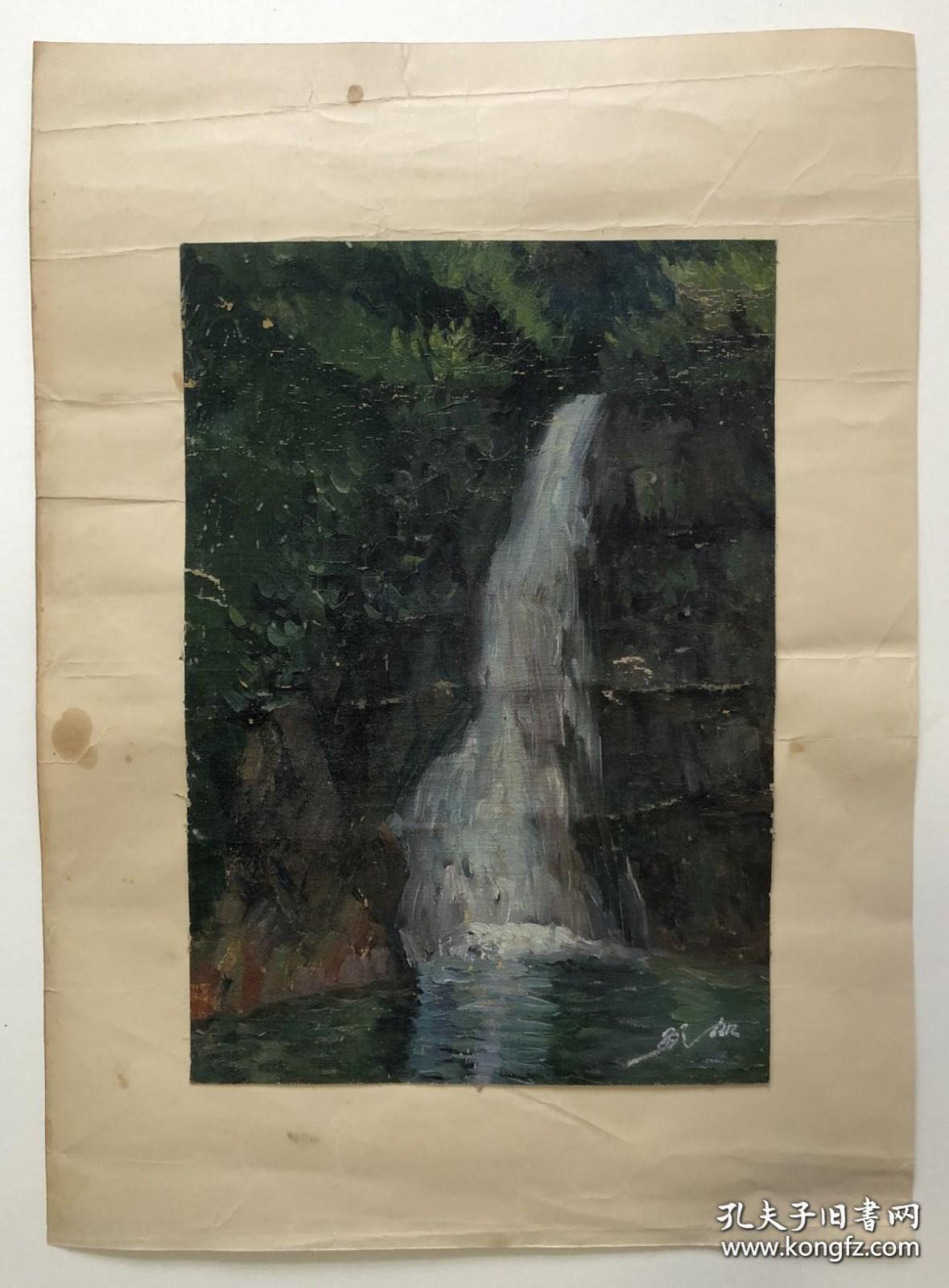 鲍加  八十年代手绘纸本油画