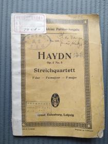 老乐谱：haydn op.3 no.5 Streichquartett  海頓   32开本