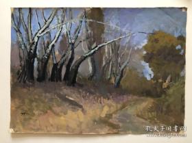 著名木刻版画家、油画家、美术教育家  胡一川（1910年-2000年）手绘 水粉画