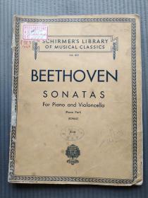 老乐谱：beethoven sonatas for piano and violoncello vol.810  贝多芬钢琴和大提琴奏鸣曲
