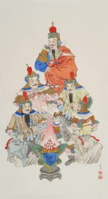 杨冠群 工笔画 五路财神