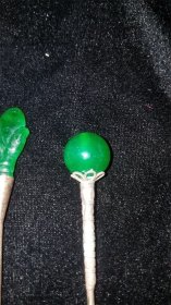 银嵌绿翡翠发簪