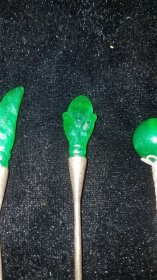 银嵌绿翡翠发簪