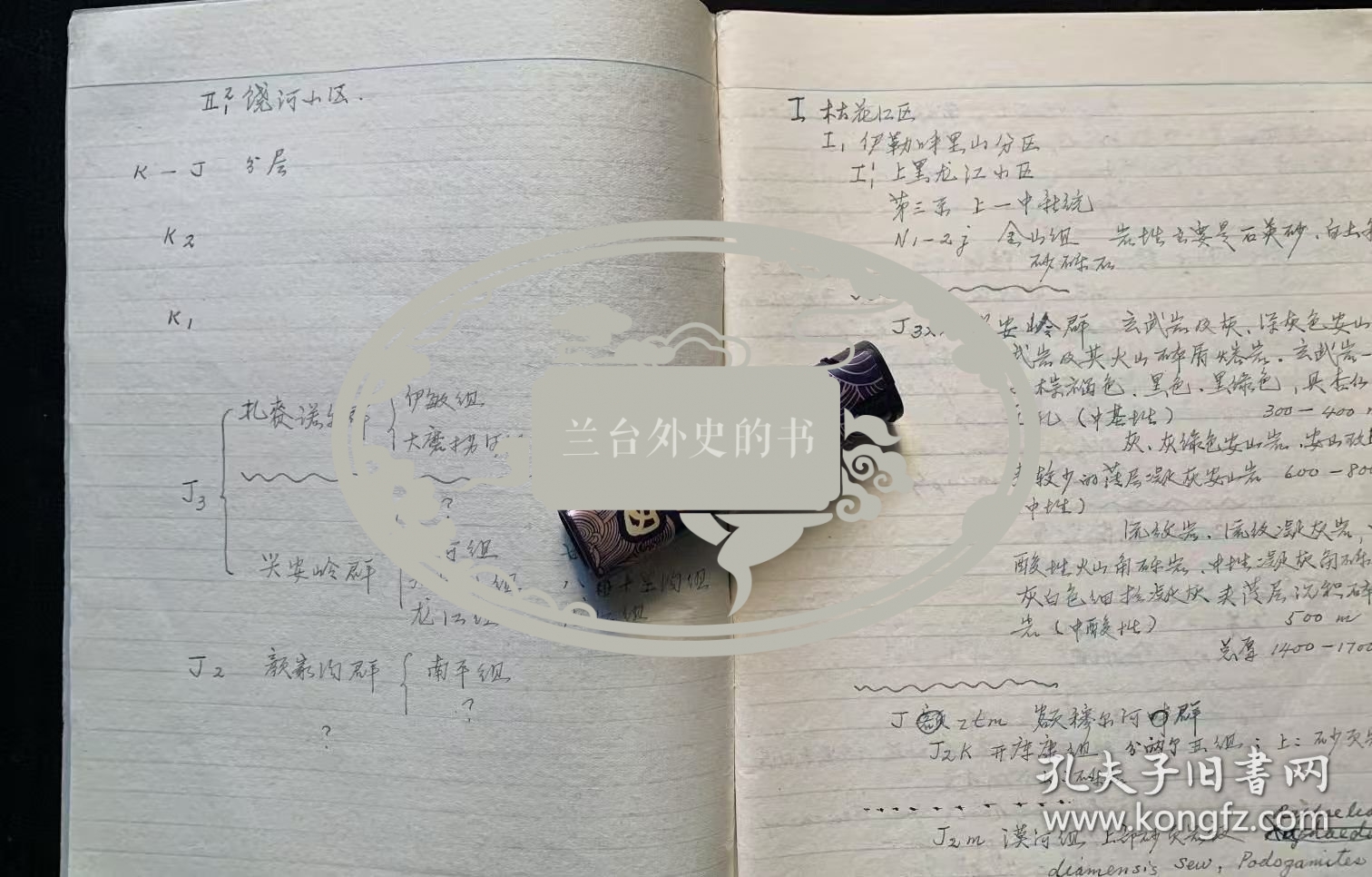 大地的女儿 郝诒纯 院士 《地区层划》 手稿笔记本
