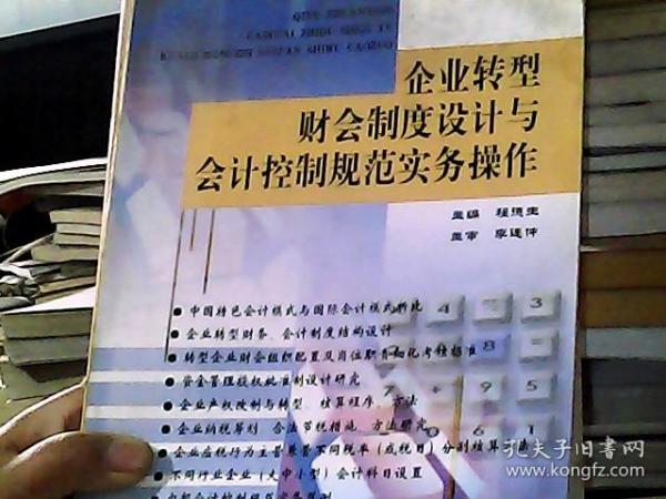 企业转型财会制度设计与会计控制规范实务操作