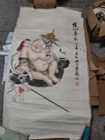 泉州已故画家张春霖  结欢喜缘【作品一幅】包老包真