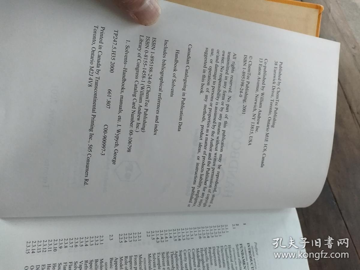 Handbook of Solvents